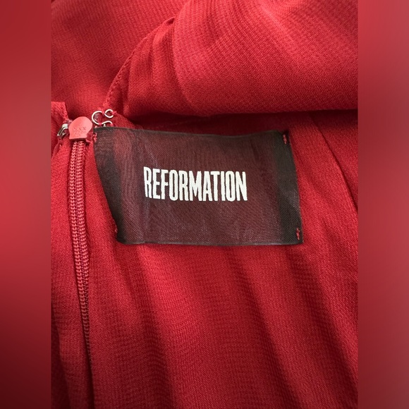 Reformation Sylvania Jumpsuit Romper Button Keyhole Pompeian Deep Red Size 10 - Picture 16 of 16